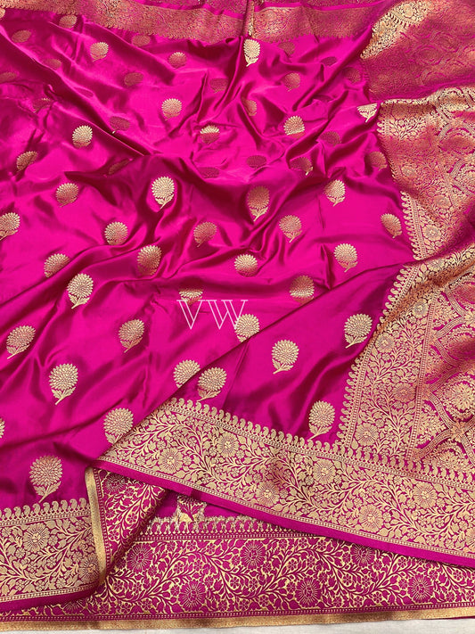 Rani Pink Mashru Satin Silk Banarasi Saree - Motifs