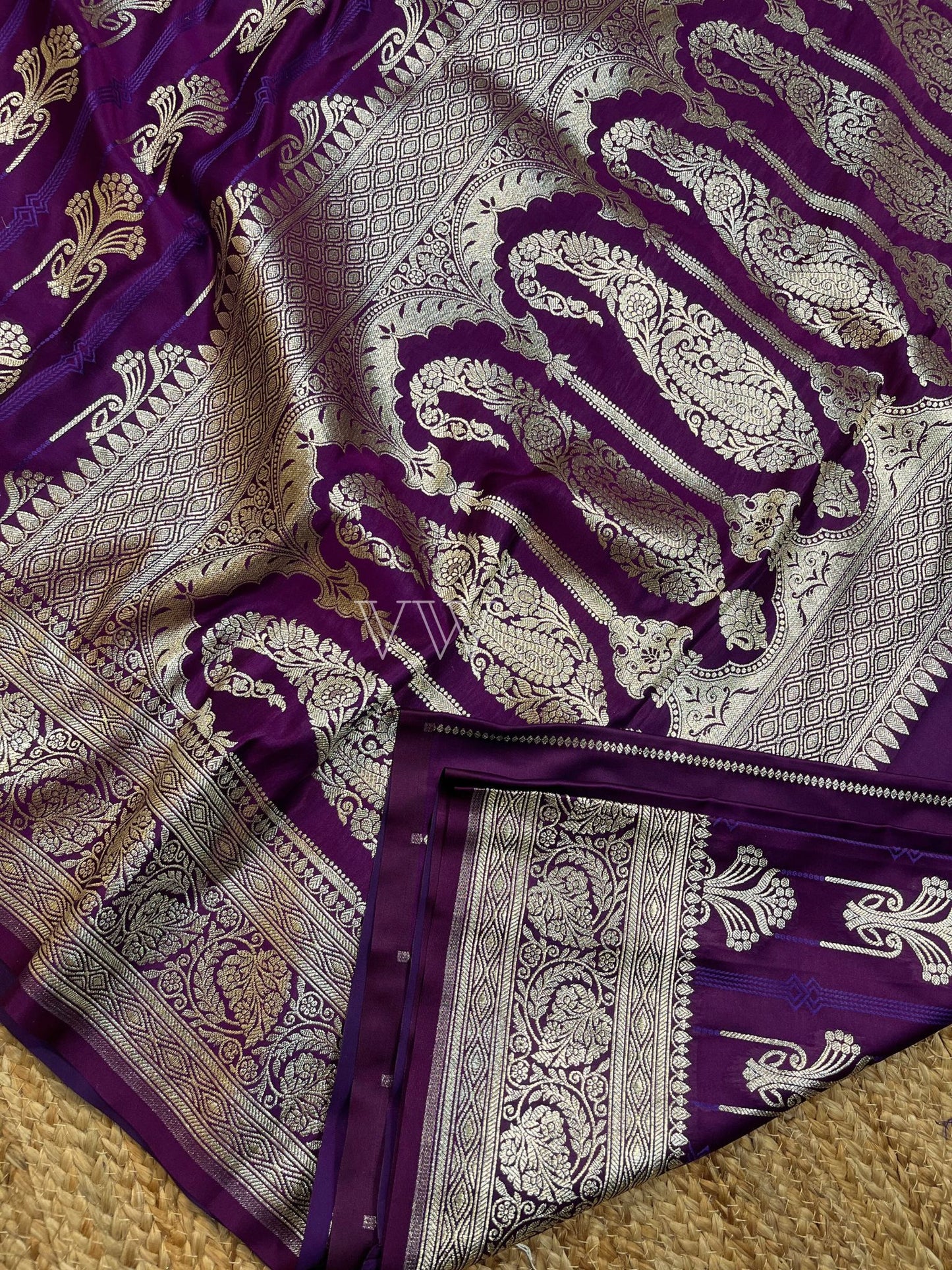 Purple Tanchui Mashru Silk Banarasi Saree