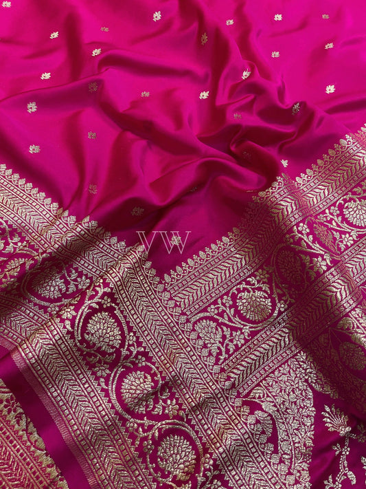 Rani Pink Mashru Satin Silk Banarasi Saree - Motifs