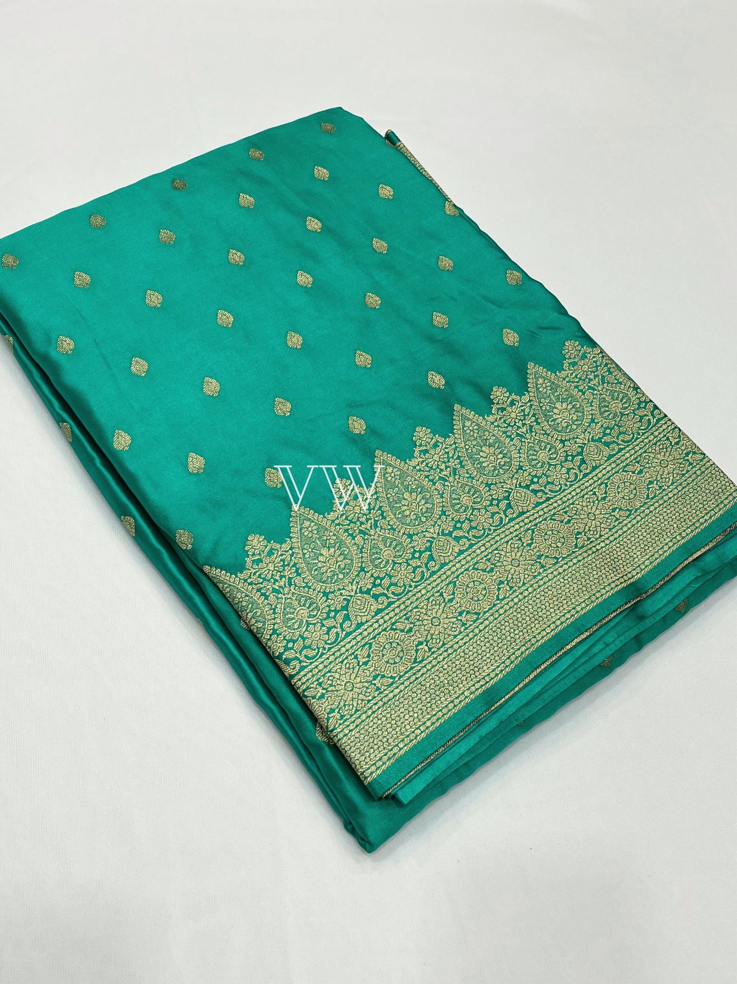 Sea Green Mashru Satin Silk Banarasi Saree - Motifs