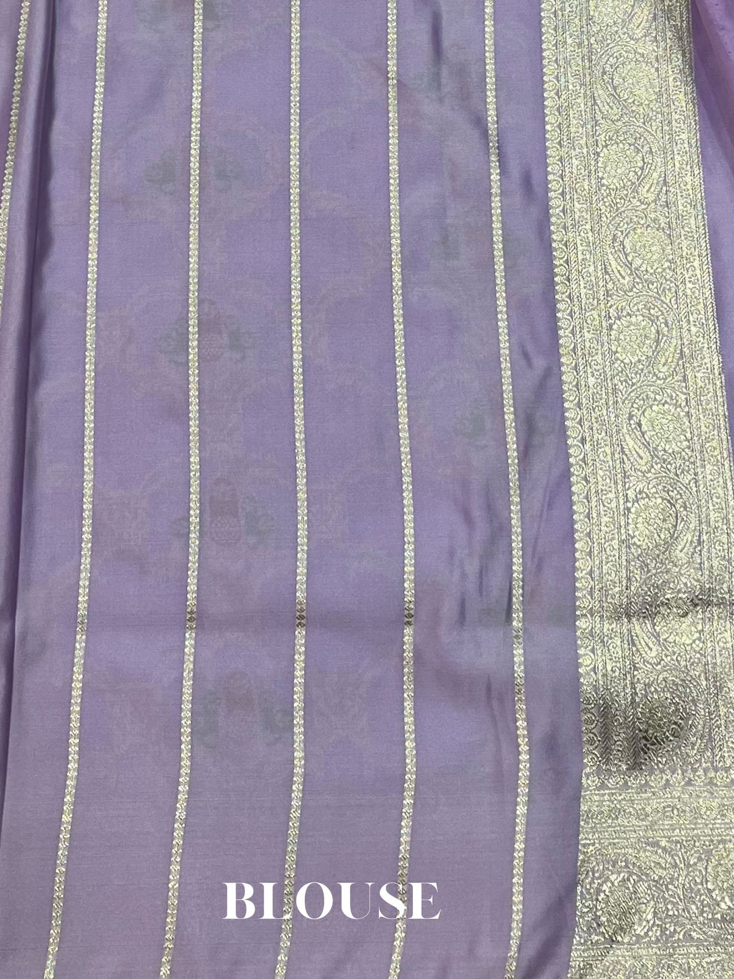 Lavender Tanchui Mashru Silk Banarasi Saree - Meenakari