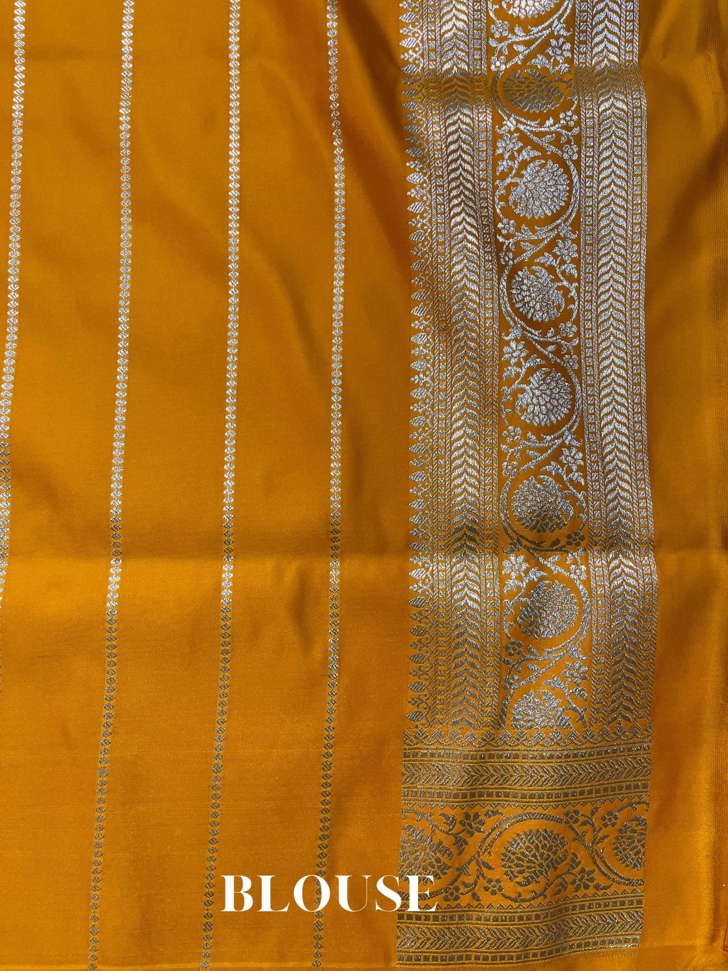 Yellow Mashru Satin Silk Banarasi Saree