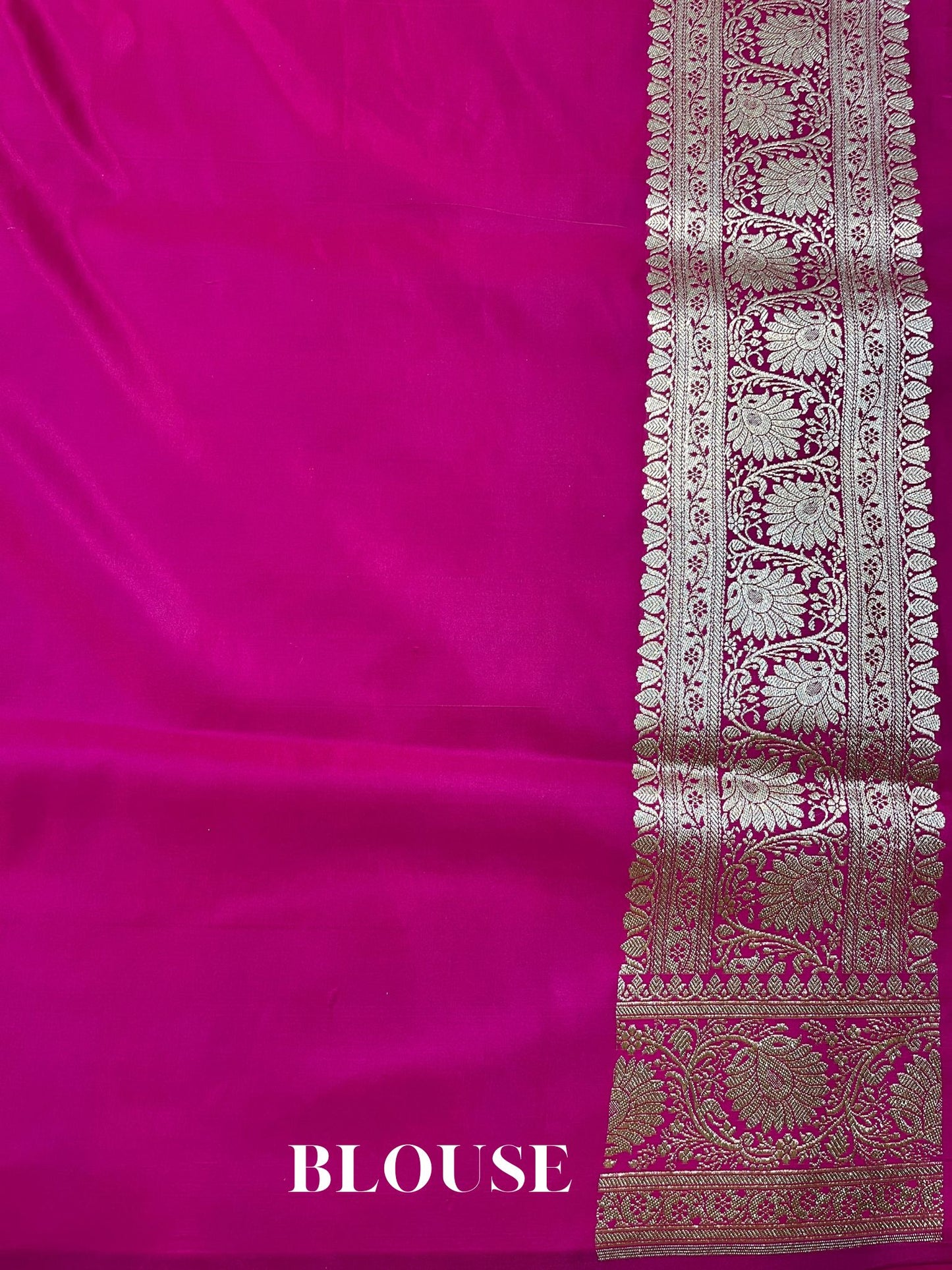 Rani Pink Mashru Satin Silk Banarasi Saree - Jaal work