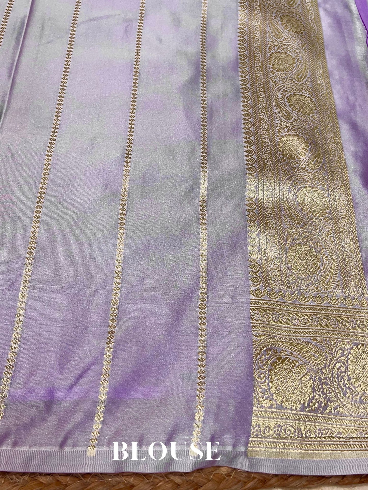 Lavender Tanchui Mashru Silk Banarasi Saree - Meenakari