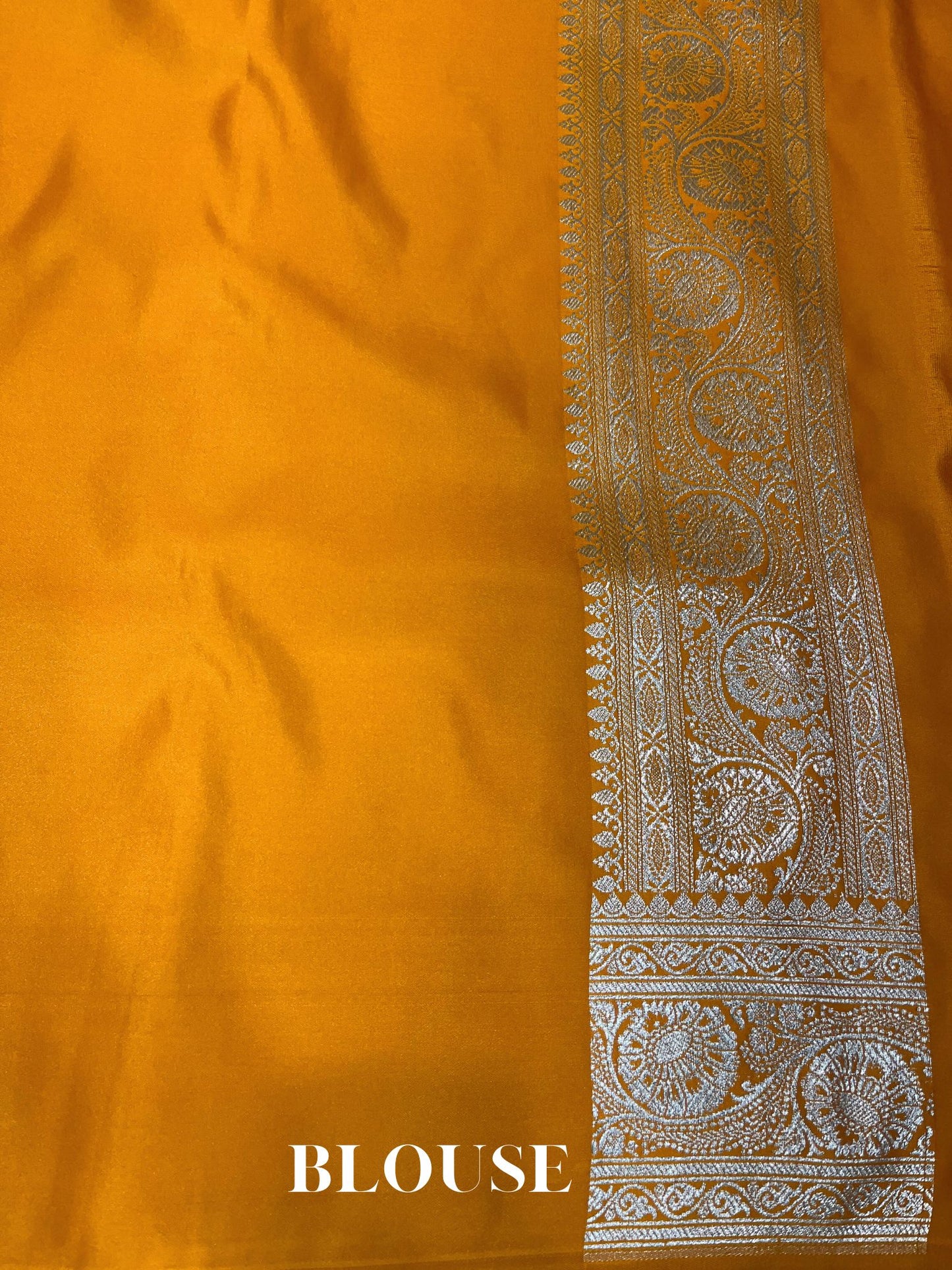 Mustard Mashru Satin Silk Banarasi Saree - Motifs