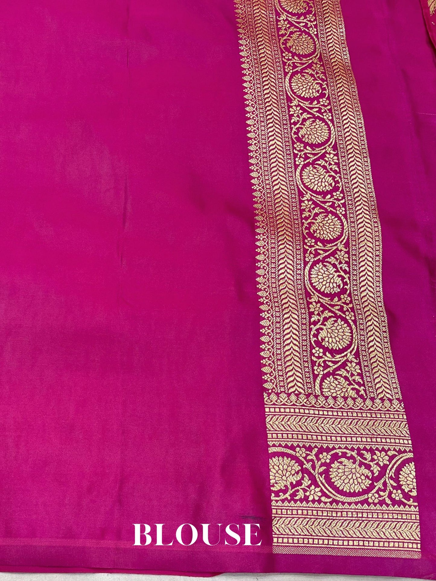 Rani Pink Mashru Satin Silk Banarasi Saree - Jaal work