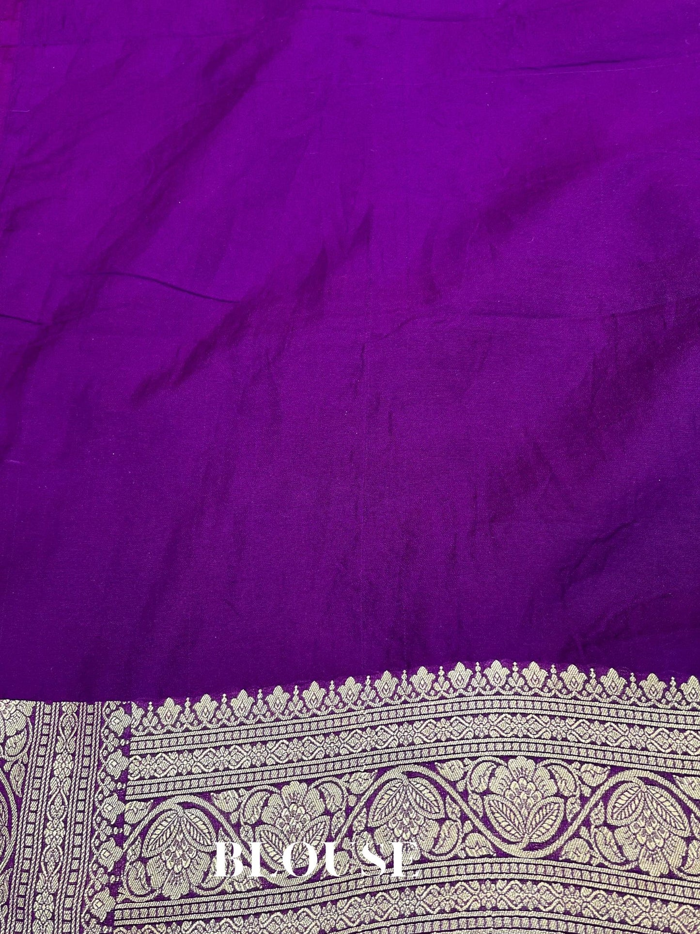 Violet Georgette Silk Banarasi Saree - Water Zari