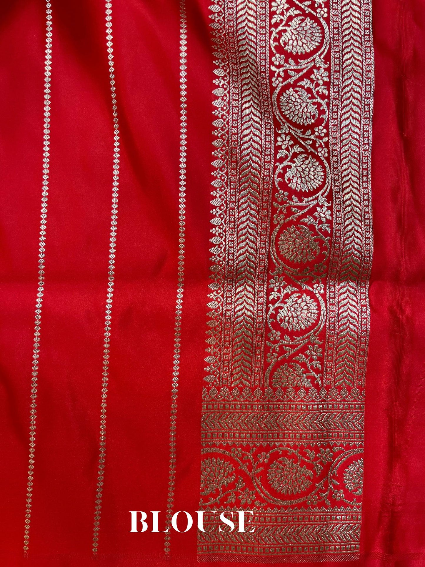 Red Mashru Satin Silk Banarasi Saree - Motifs