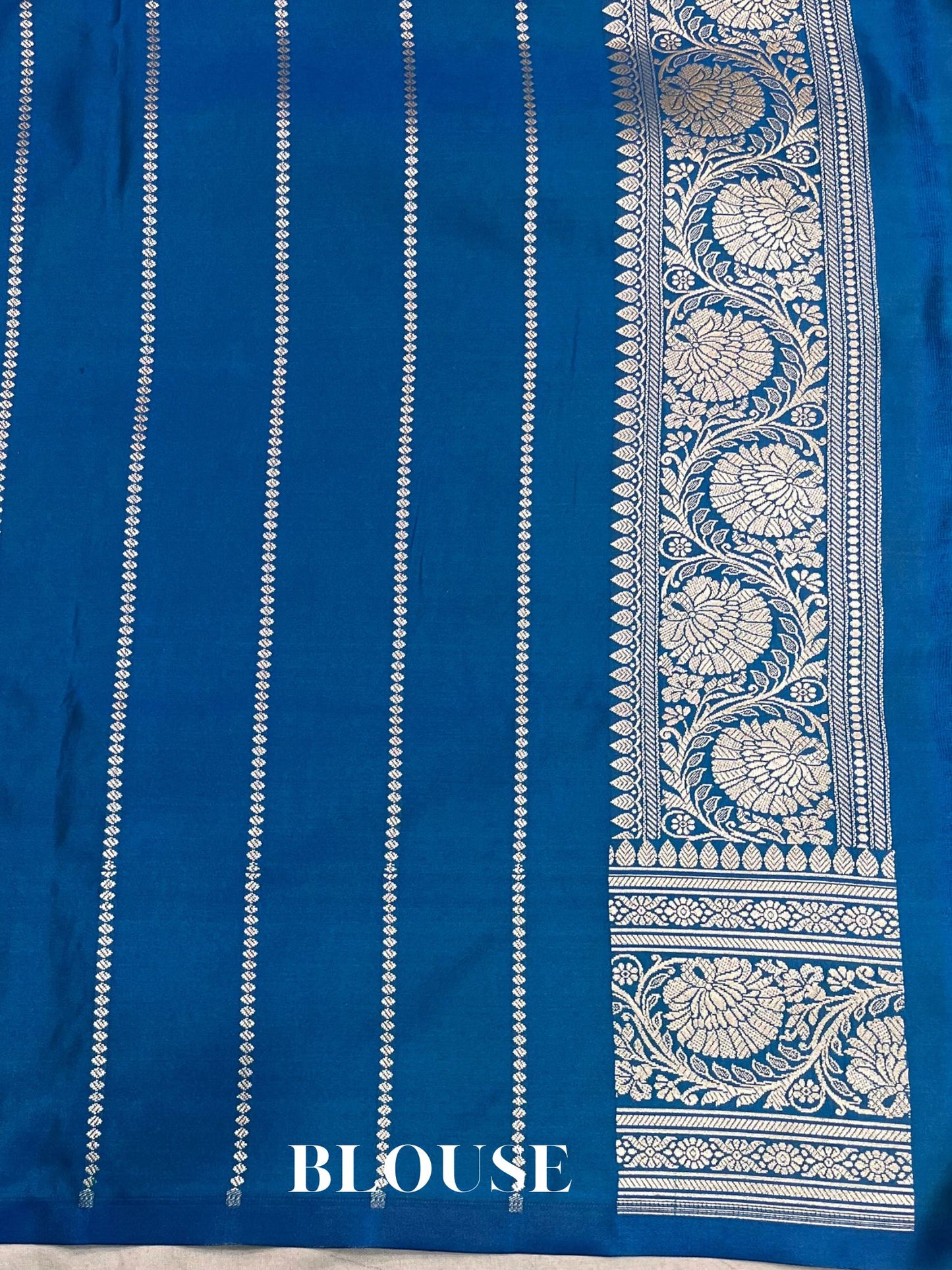 Ocean Blue Tanchui Mashru Silk Banarasi Saree - Meenakari