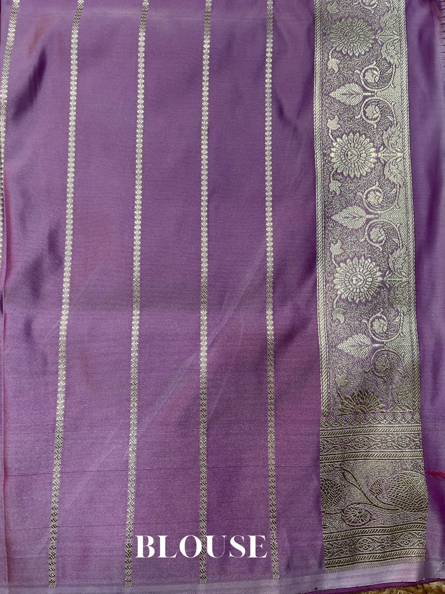 Dual shade Mashru Satin Silk Banarasi Saree - Jaal work