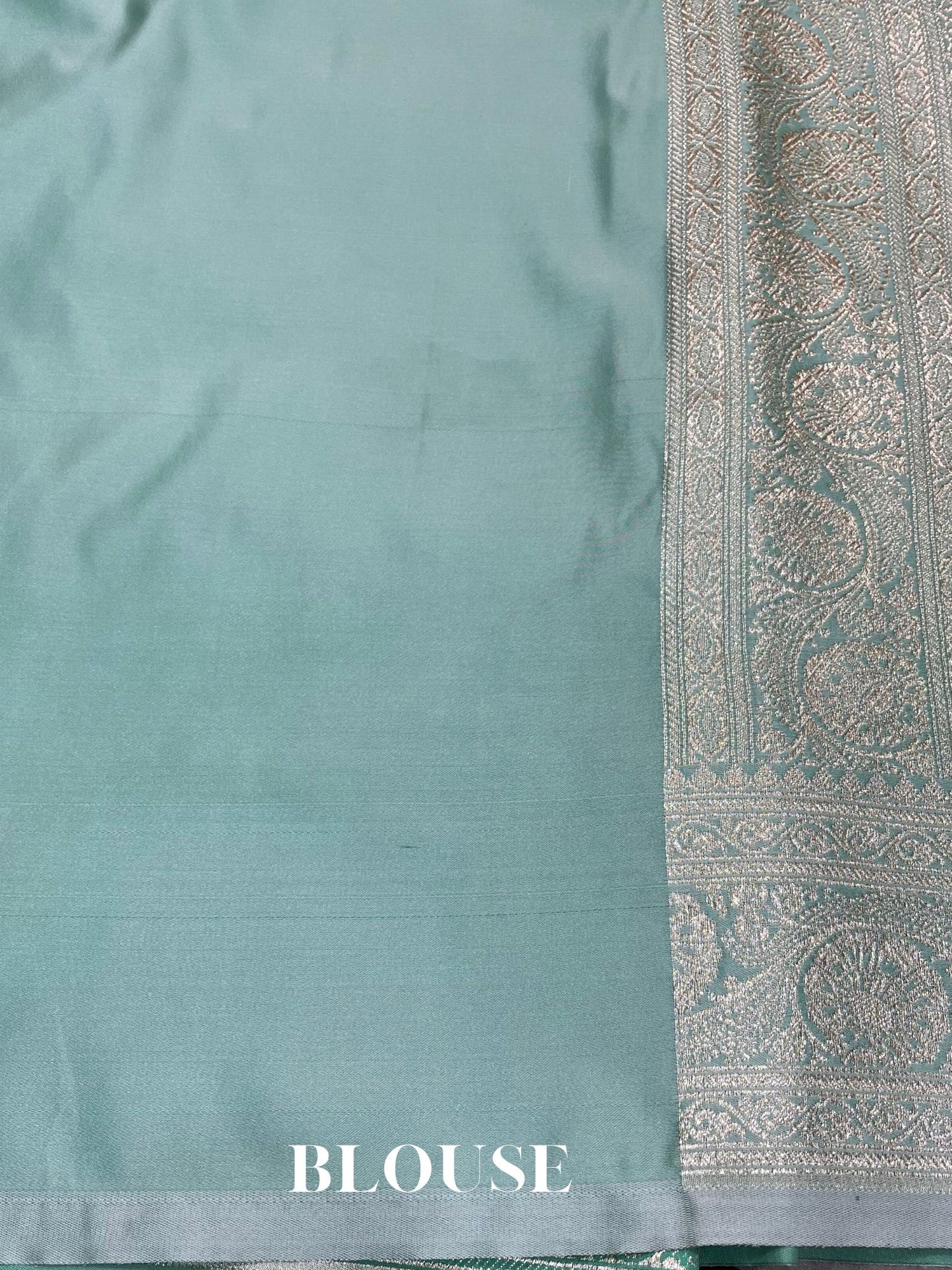 Sea Green Mashru Satin Silk Banarasi Saree - Jaal work