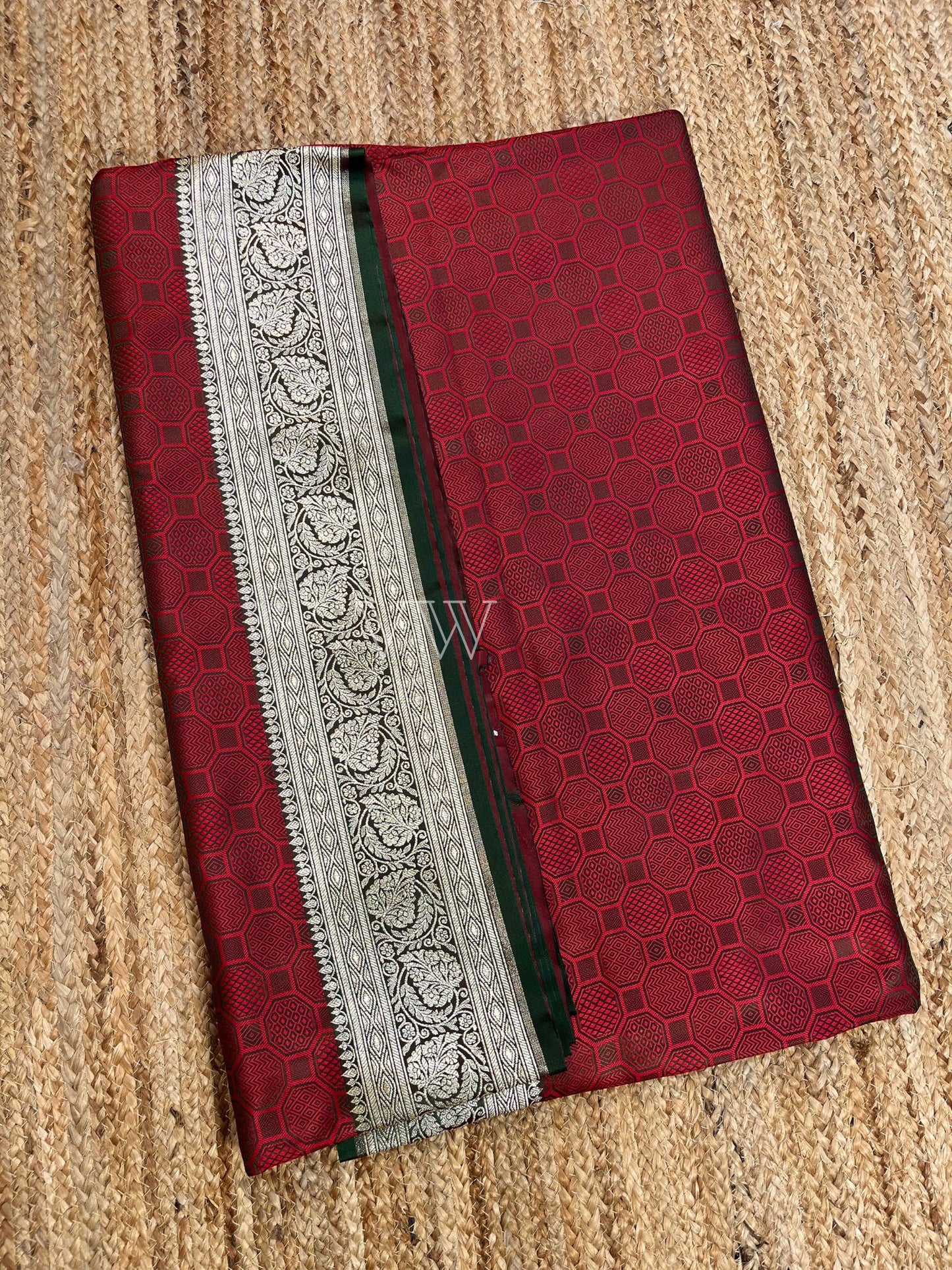 Maroon Tanchui Mashru Silk Banarasi Saree