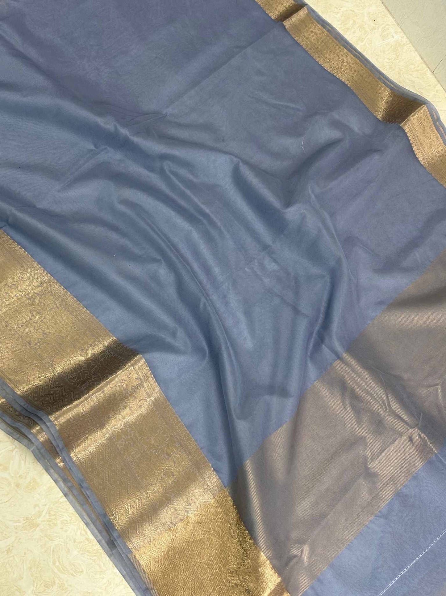 Organza Silk Banarasi Saree with zari weaving