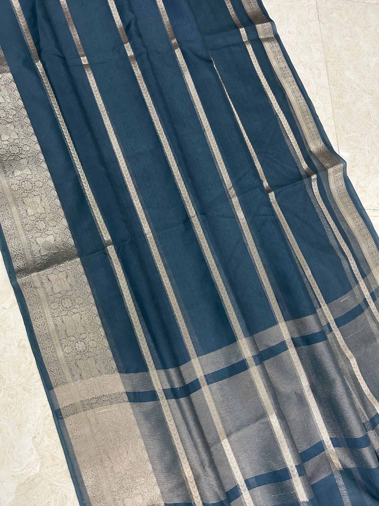 Organza Silk Banarasi Saree with zari weaving