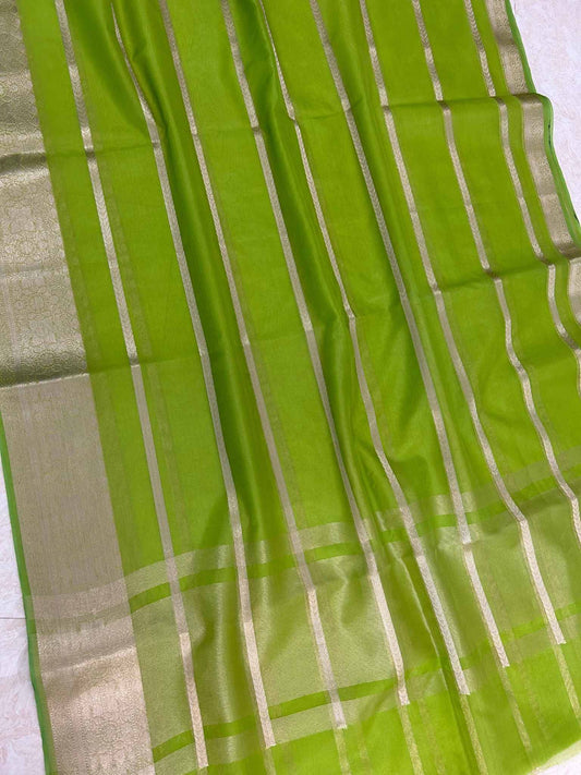 Organza Silk Banarasi Saree with zari weaving