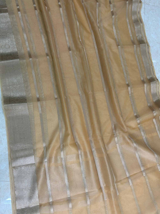 Organza Silk Banarasi Saree with zari weaving