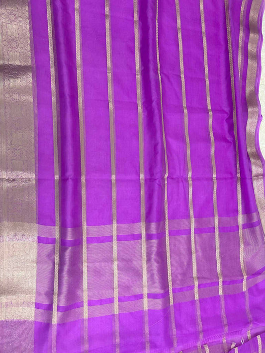 Organza Silk Banarasi Saree with zari weaving