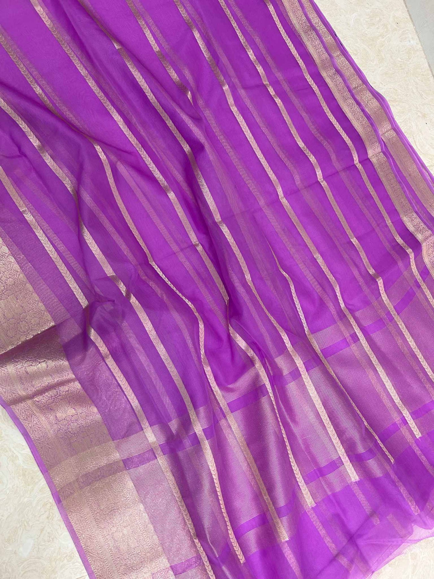 Organza Silk Banarasi Saree with zari weaving